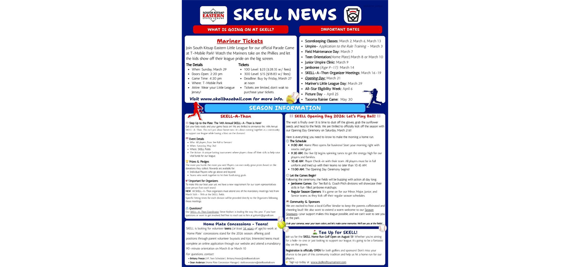 March SKELL News!